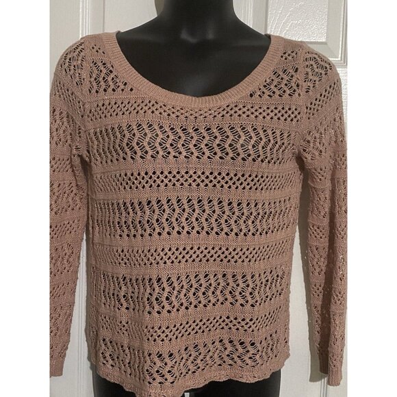 a.n.a. A New Approach Pink Medium Loose Open Knit Sweater Beach Fall Vacation - Picture 5 of 14